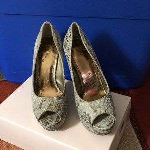 Gold beige high heels